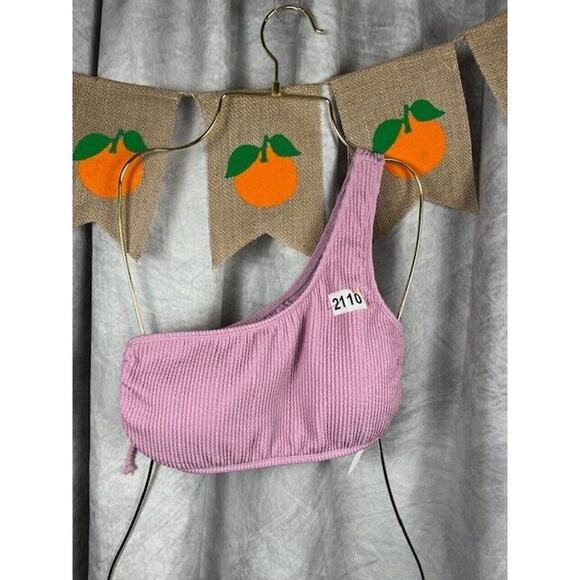 Salt + Cove Womens Textured One Shoulder Bikini Swim top Juniors D/DD - Picture 1 of 7